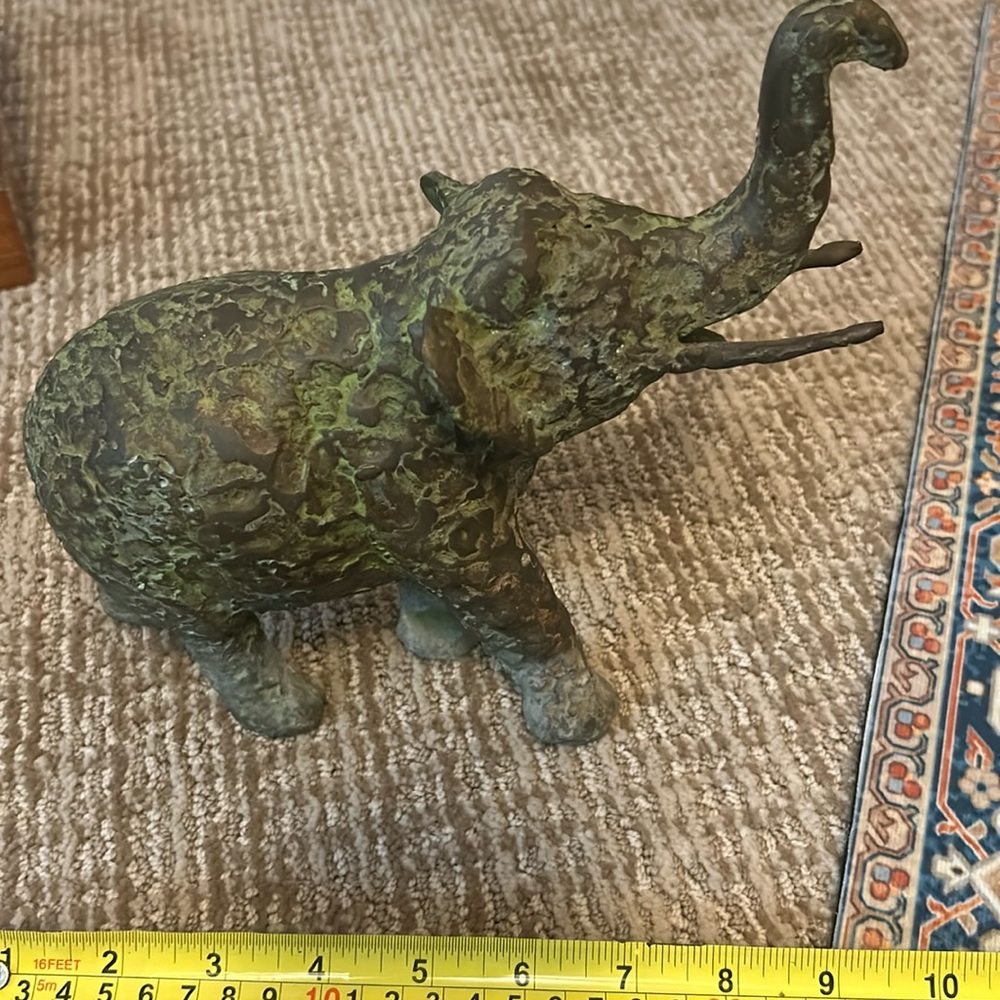 Gorgeous elephant sculpture cast iron? Bronze?